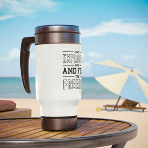 Start Exploring - Stainless Steel Travel Mug with Handle, 14oz