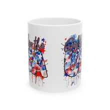 Load image into Gallery viewer, God Bless The USA (Flag) - Ceramic Mug, (11oz, 15oz)
