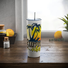 Load image into Gallery viewer, Summer Vibes - Skinny Steel Tumbler with Straw, 20oz
