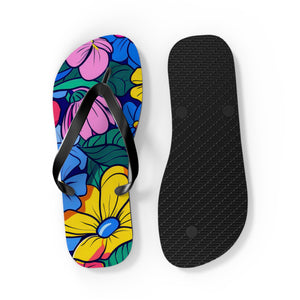 Cartoon Flowers Ver 10 - Flip Flops