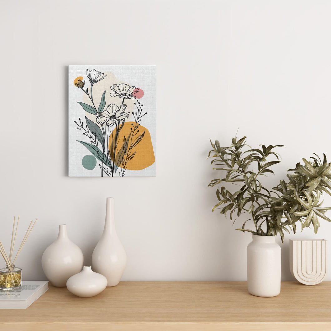 Minimalist Flower Line Art (3) - Canvas Wraps