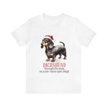 Load image into Gallery viewer, Dachshund Through The Snow - Unisex Jersey Short Sleeve Tee
