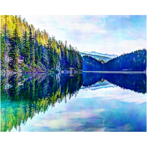 Mountain Lake Tree Line - Professional Prints