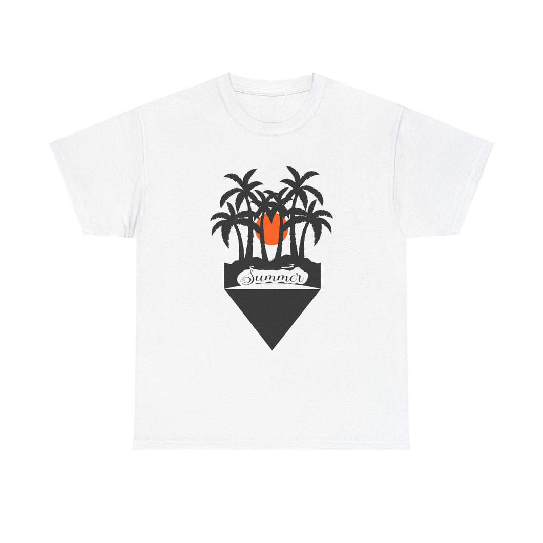 Summer Palm Trees - Unisex Heavy Cotton Tee