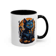 Load image into Gallery viewer, Halloween Cat (1) - Accent Coffee Mug (11, 15oz)
