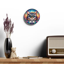 Load image into Gallery viewer, Stained Glass Kitty Cat - Acrylic Wall Clock
