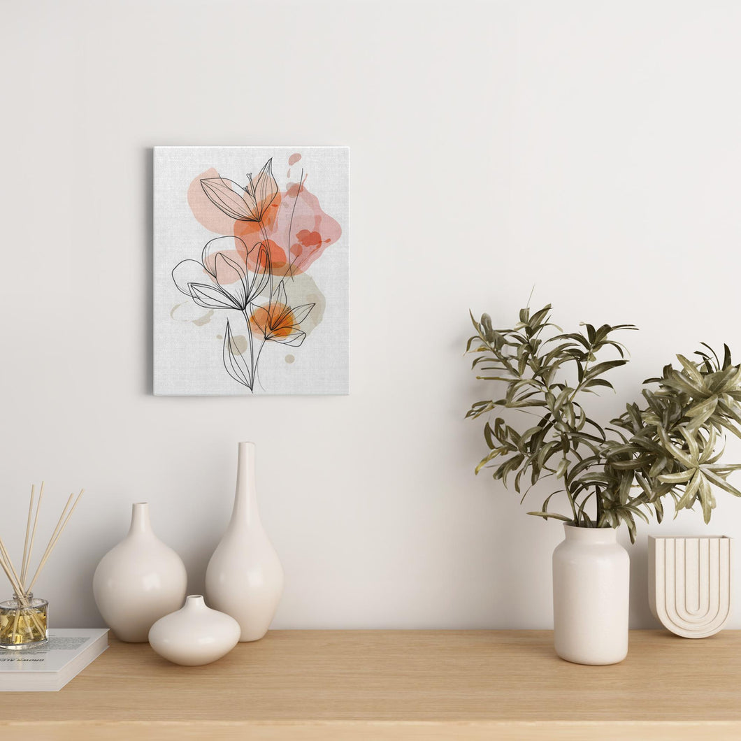 Minimalist Flower Line Art (11) - Canvas Wraps