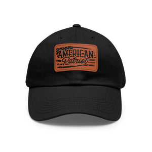 American Patriot - Dad Hat with Leather Patch (Rectangle)