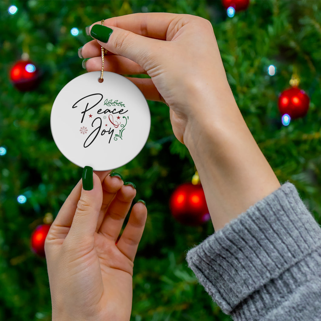 Peace Joy - Ceramic Ornament, 4 Shapes