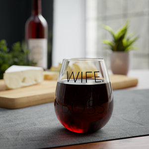 Wife Mom Boss - Stemless Wine Glass, 11.75oz