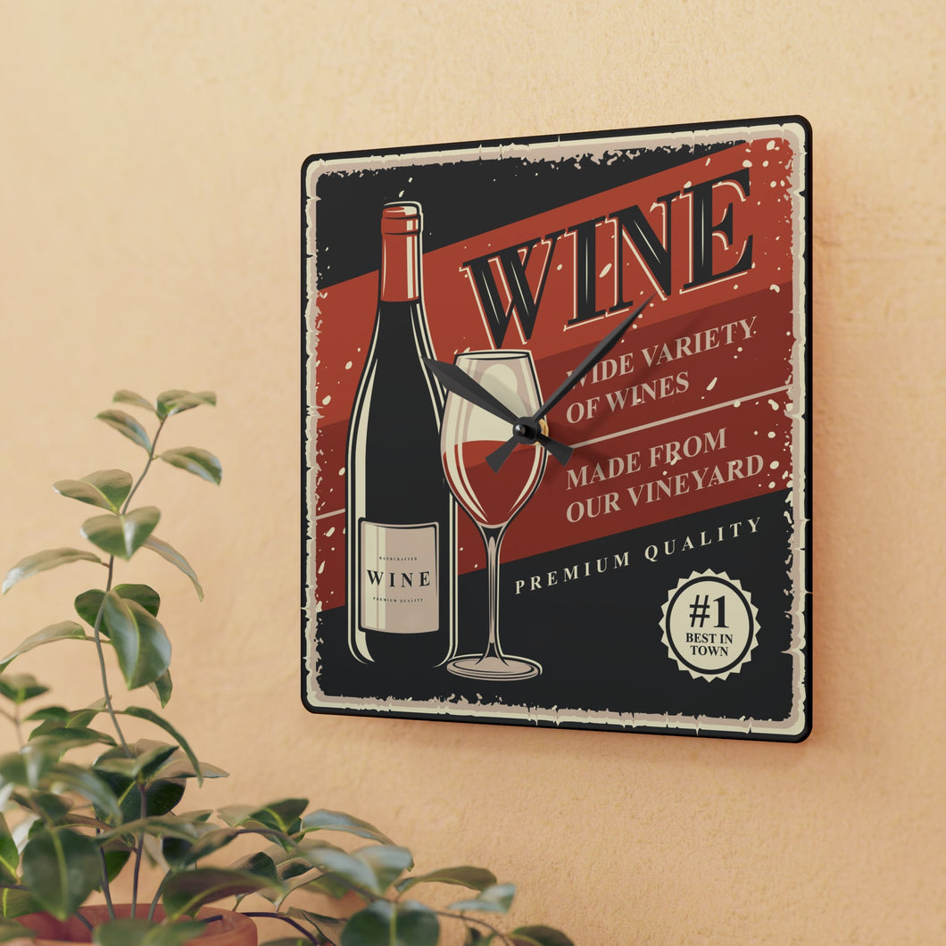 Retro Wine - Acrylic Wall Clock