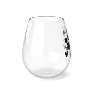 Love And Wine - Stemless Wine Glass, 11.75oz