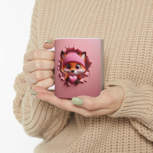 3D Fox Valentine (7) - Ceramic Mug 11oz