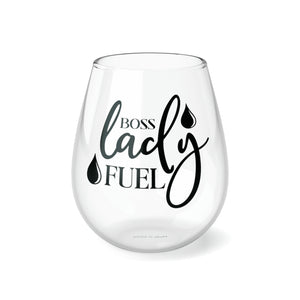 Boss Lady Fuel - Stemless Wine Glass, 11.75oz