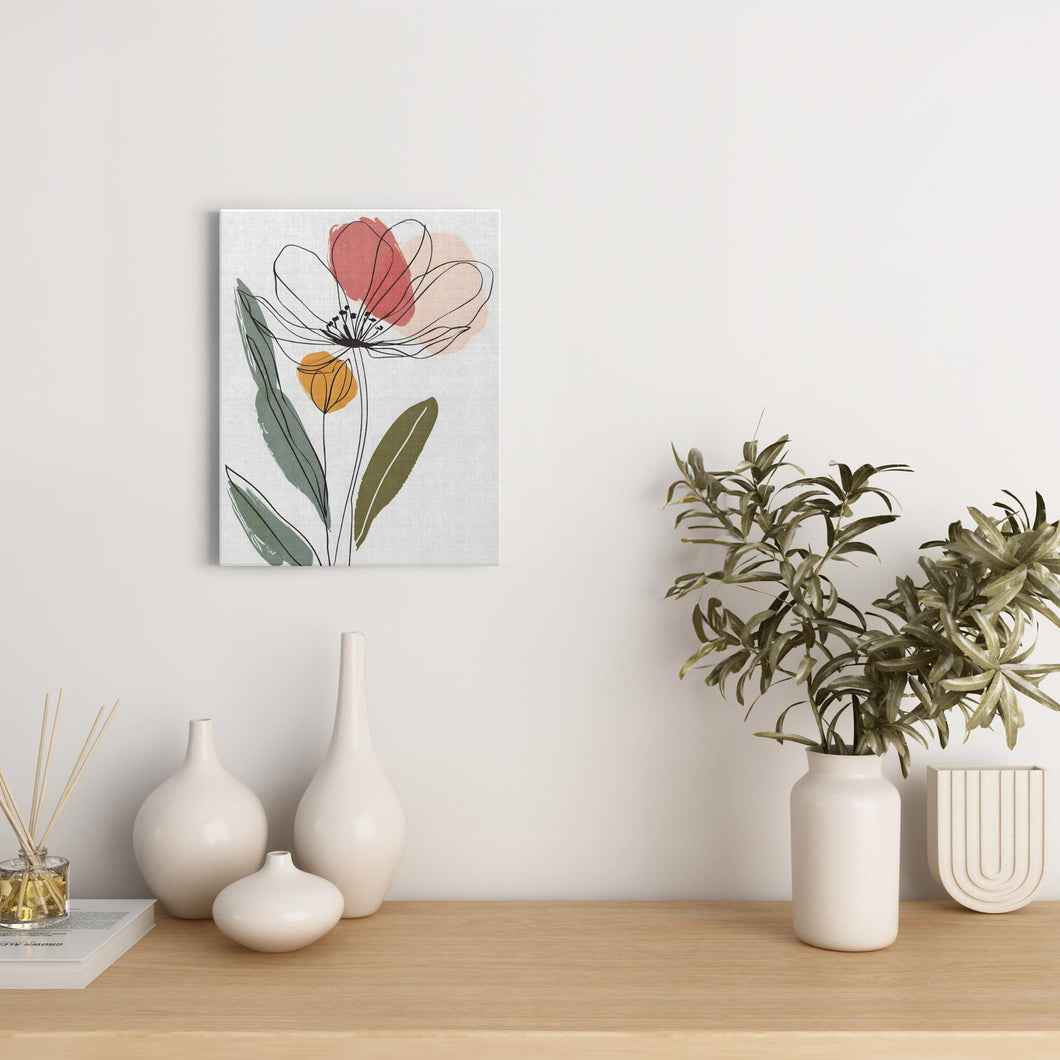 Minimalist Flower Line Art (17) - Canvas Wraps