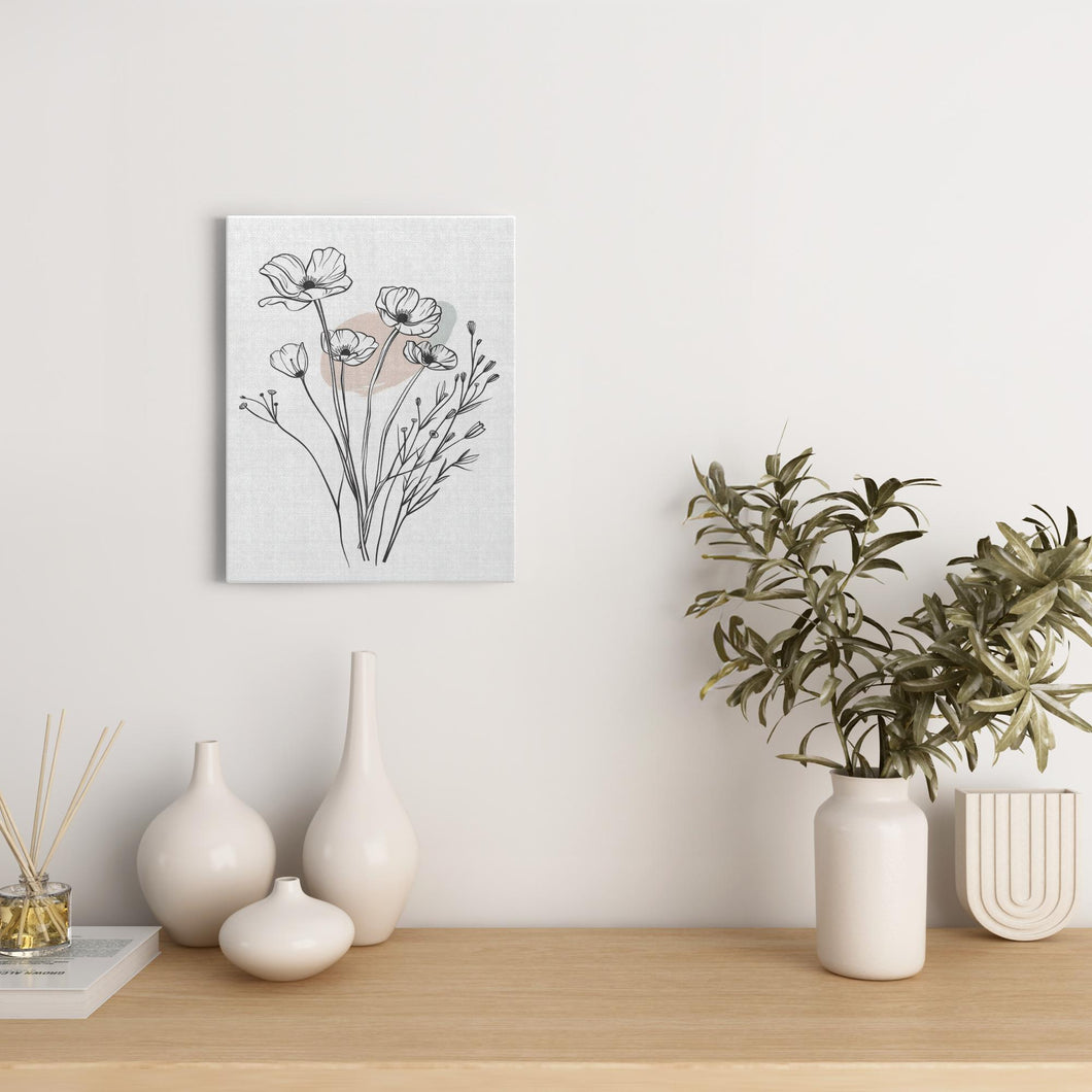 Minimalist Flower Line Art (19) - Canvas Wraps