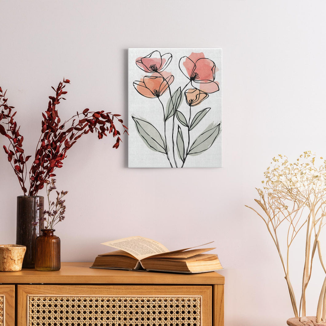 Minimalist Flower Line Art (13) - Canvas Wraps