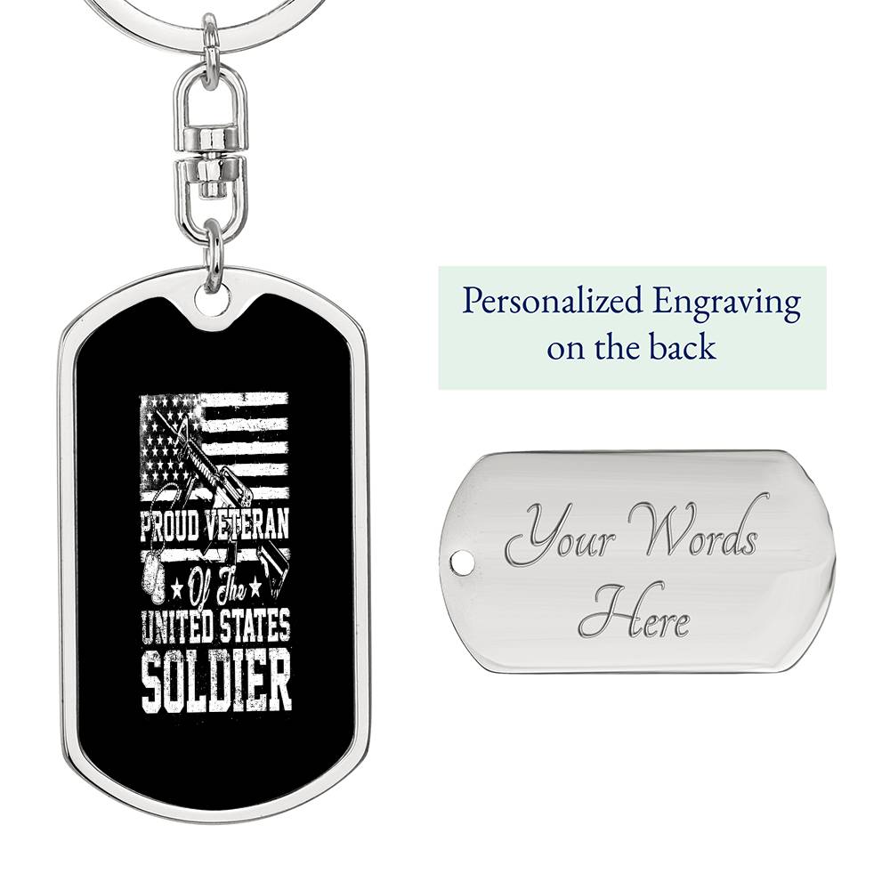 Proud Veteran - Military Inspired Keychain