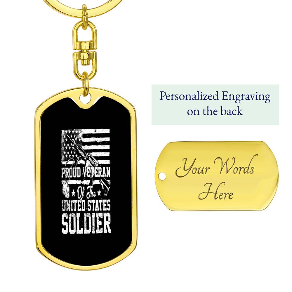 Proud Veteran - Military Inspired Keychain