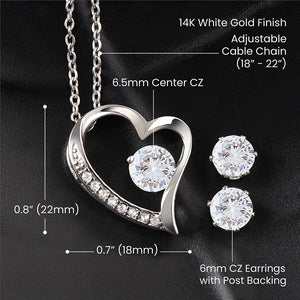 Forever Love Necklace + CZ Earring Bundle