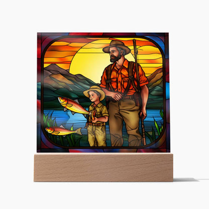 GRANFATHER & GRANDSON (1) - SQUARE ACRYLIC PLAQUE