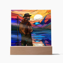 Load image into Gallery viewer, FATHER FLY FISHING - SQUARE ACRYLIC PLAQUE
