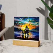 Load image into Gallery viewer, FATHER &amp; SON FISHING TRIP (1) - SQUARE ACRYLIC PLAQUE
