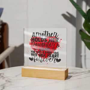 Mother Holds Daughters Hand - Square Acrylic Plaque