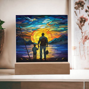 FATHER & SON FISHING TRIP (1) - SQUARE ACRYLIC PLAQUE