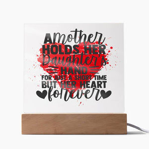 Mother Holds Daughters Hand - Square Acrylic Plaque