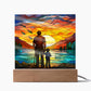 FATHER & SON FISHING TRIP (3) - SQUARE ACRYLIC PLAQUE