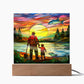 FATHER & SON FISHING TRIP (4) - SQUARE ACRYLIC PLAQUE