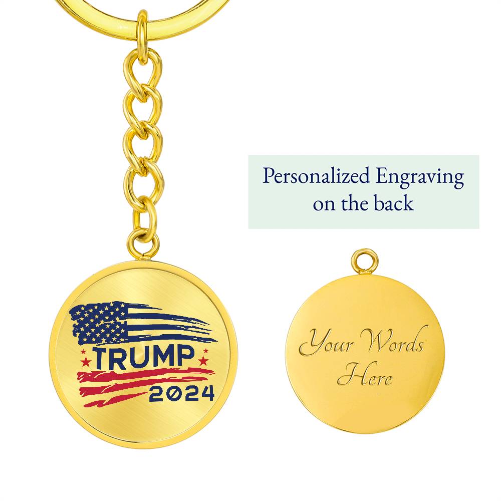 Trump 2024 Flag - Graphic Circle Keychain