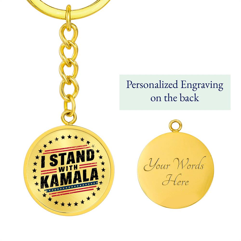 I Stand With Kamala - Graphic Circle Keychain