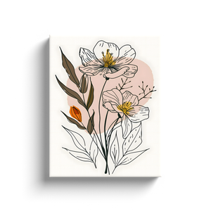 Minimalist Flower Line Art (20) - Canvas Wraps