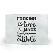 Load image into Gallery viewer, Cooking Is Love - Glass Cutting Boards
