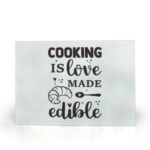 Cooking Is Love - Glass Cutting Boards