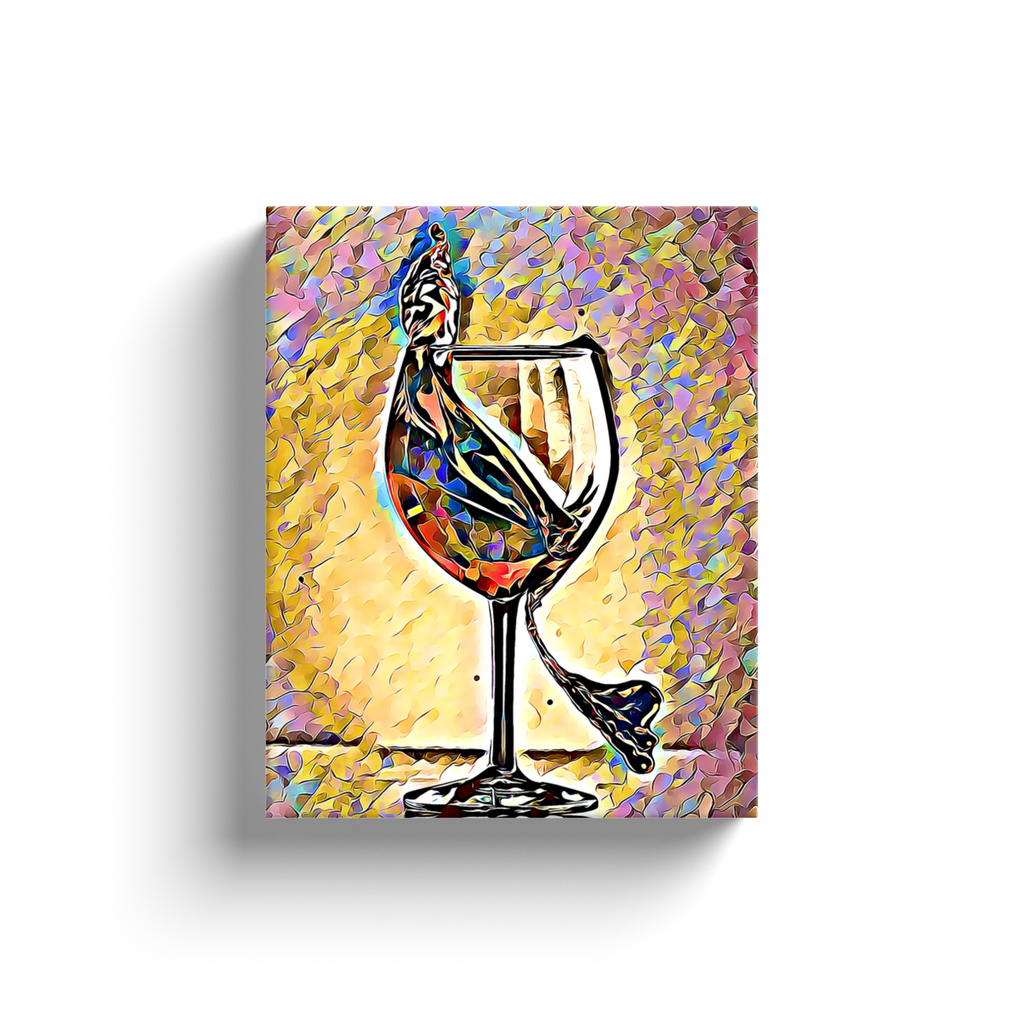 Abstract Wine Glass - Canvas Wraps