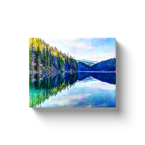 Mountain Lake Tree line - Canvas Wraps