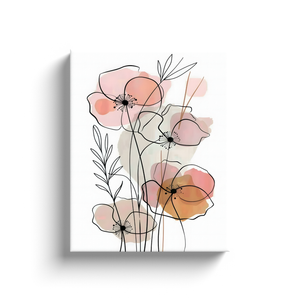 Minimalist Flower Line Art (12) - Canvas Wraps