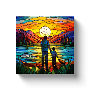 Father & Son Stained Glass Themed (2) - Canvas Wraps
