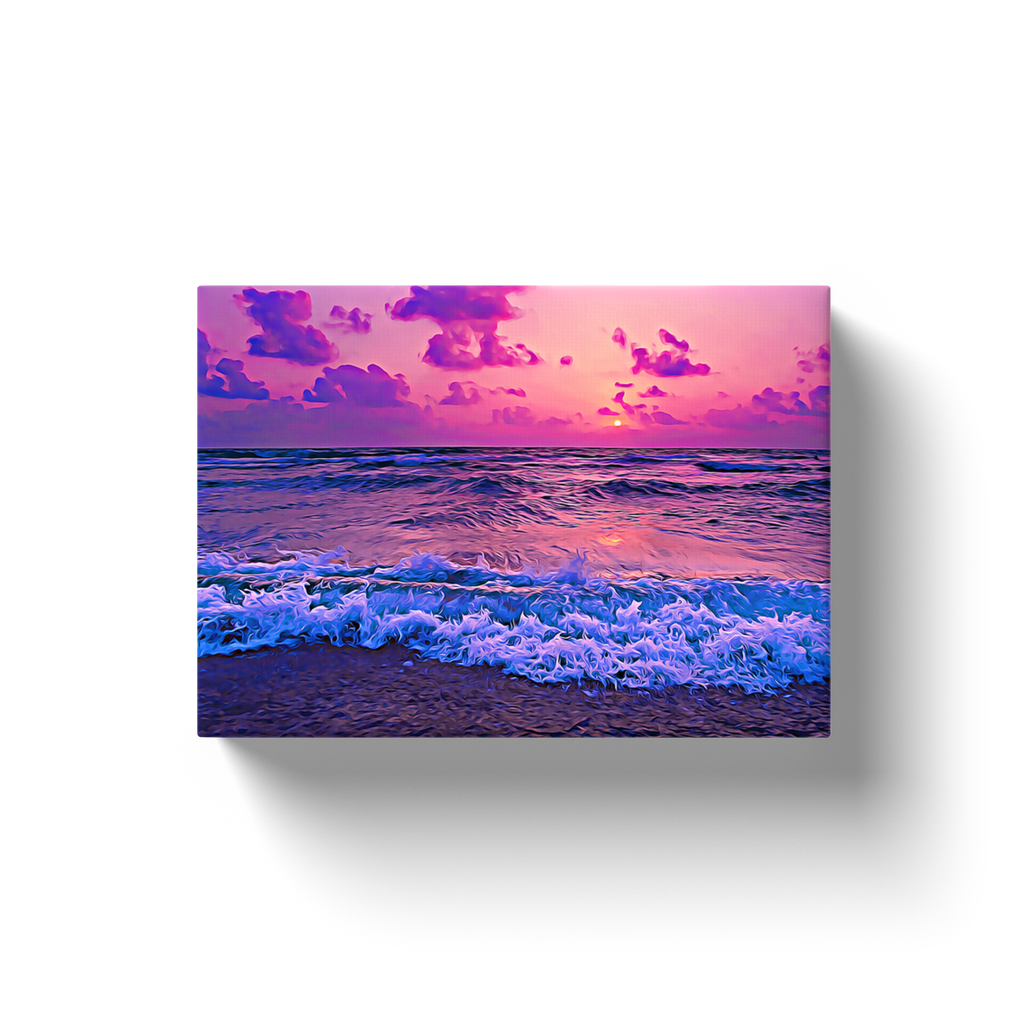 Pink Skies Blue Waves - Canvas Wraps