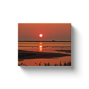 Orange Sunrise Over The Marsh - Canvas Wraps