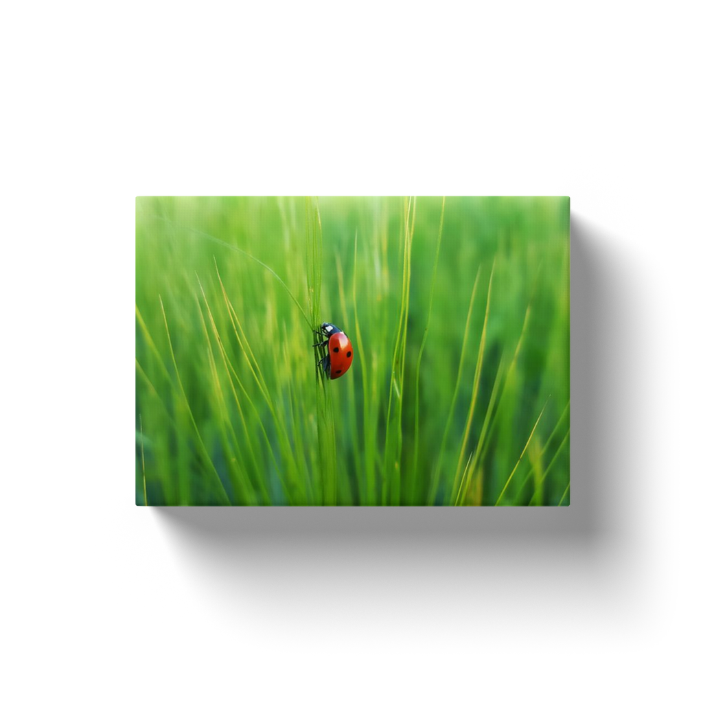 Ladybug In The Grass - Canvas Wraps