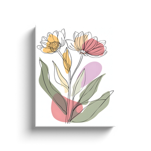 Minimalist Flower Line Art (8) - Canvas Wraps