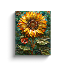 Load image into Gallery viewer, Stained Glass Inspired Sunflowers (16) - Canvas Wraps
