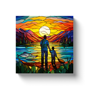 Father & Son Stained Glass Themed (2) - Canvas Wraps