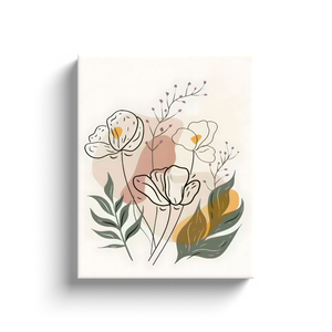 Minimalist Flower Line Art (4) - Canvas Wraps