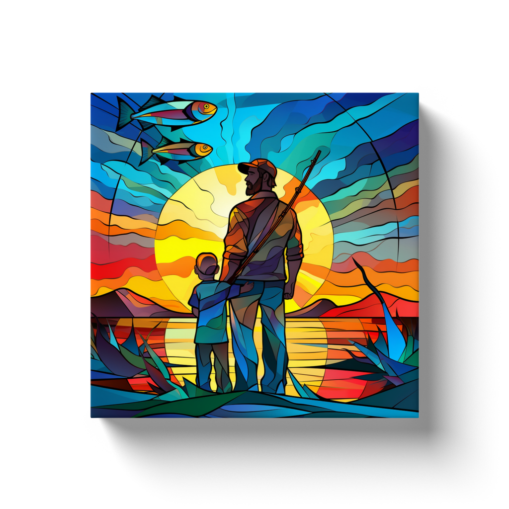 Father & Son Stained Glass Themed (1) - Canvas Wraps