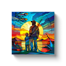 Load image into Gallery viewer, Father &amp; Son Stained Glass Themed (1) - Canvas Wraps
